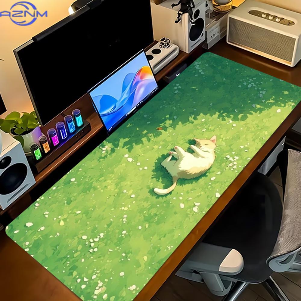 Floral Cute Cat Large Gaming M - Desk Setup Gaming And Work 评论和价格