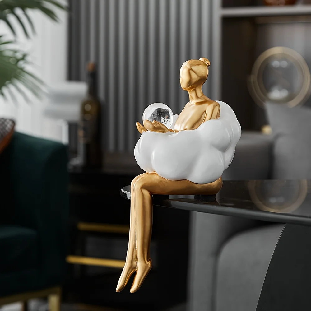 Cloud Girl Sculpture Abstract  - Desk Setup Girl 评论和价格