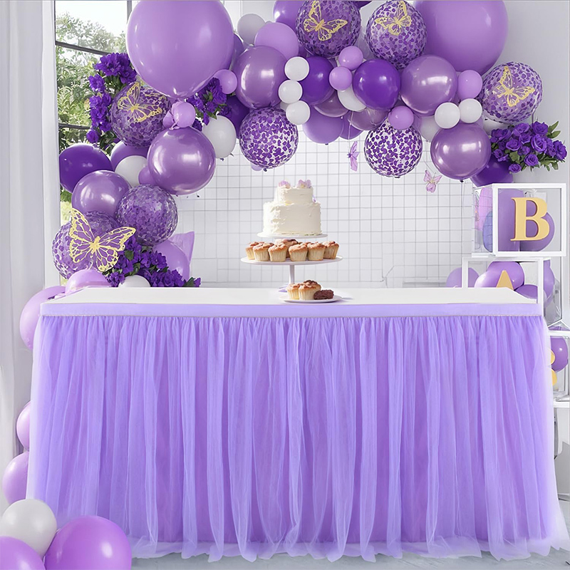 Purple table skirt is suitable - Desk Setup Girl 评论和价格