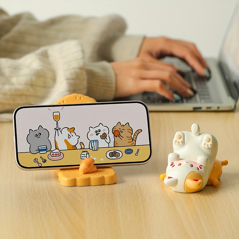 Charming Cat-Shaped Resin Phon - Desk Setup Cute 评论和价格