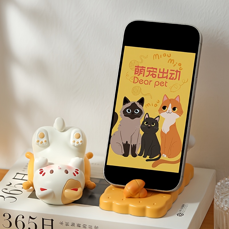 Charming Cat-Shaped Resin Phon - Desk Setup Cute 评论和价格