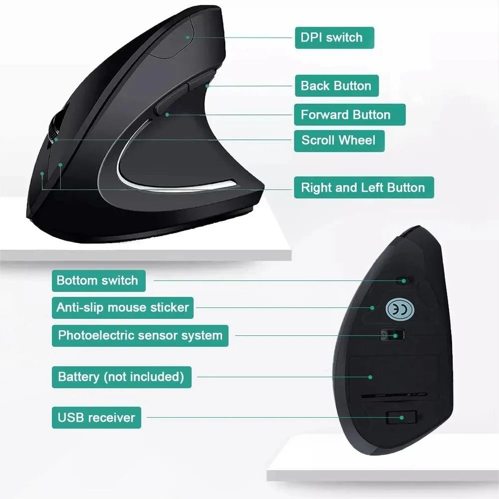 Ergonomic Wireless Mouse 1600  - Desk Setup Gaming And Work 评论和价格