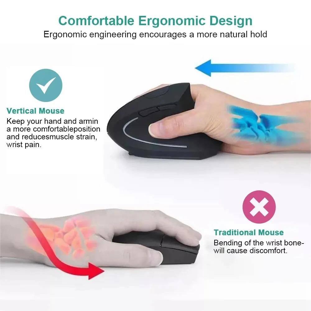 Ergonomic Wireless Mouse 1600  - Desk Setup Gaming And Work 评论和价格