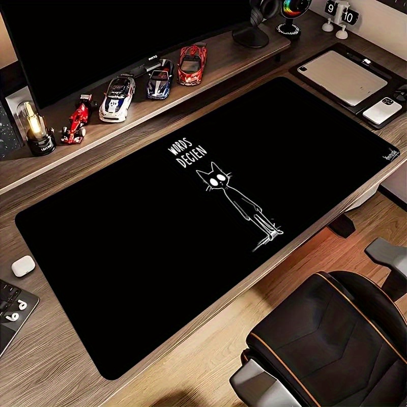 Funny Sketch Cat Words Decien  - Desk Setup Gaming And Work 评论和价格