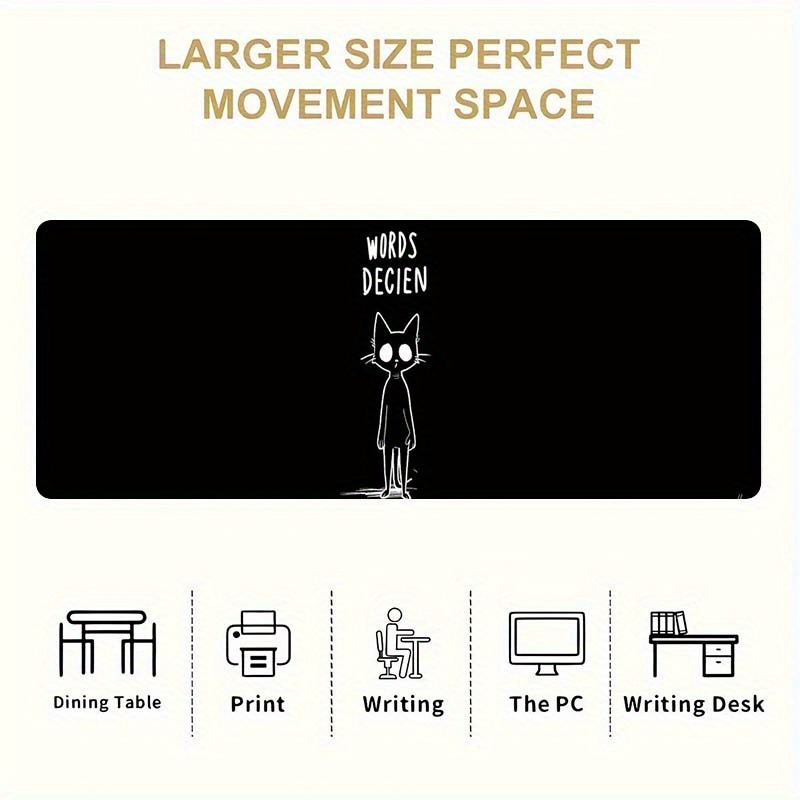 Funny Sketch Cat Words Decien  - Desk Setup Gaming And Work 评论和价格